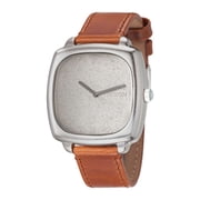 Nixon Womens Shutter SS Brown Genuine Leather Strap Silver-Tone Dial