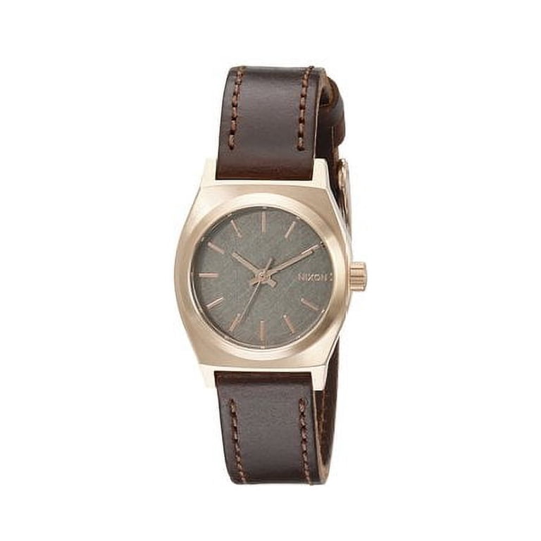 NIXON The Small Time Teller Leather Women’s Watch Small Time Teller Watch | Silver / Black | Women main image 4