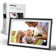 Nixplay Digital Touch Screen Picture Frame - 15.6  Photo Frame, Connecting Families & Friends Black/White Matte