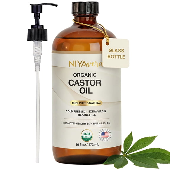 Niyavera Organic Castor Hair Oil, 16 fl oz, 1 Piece, Bottle with Pump