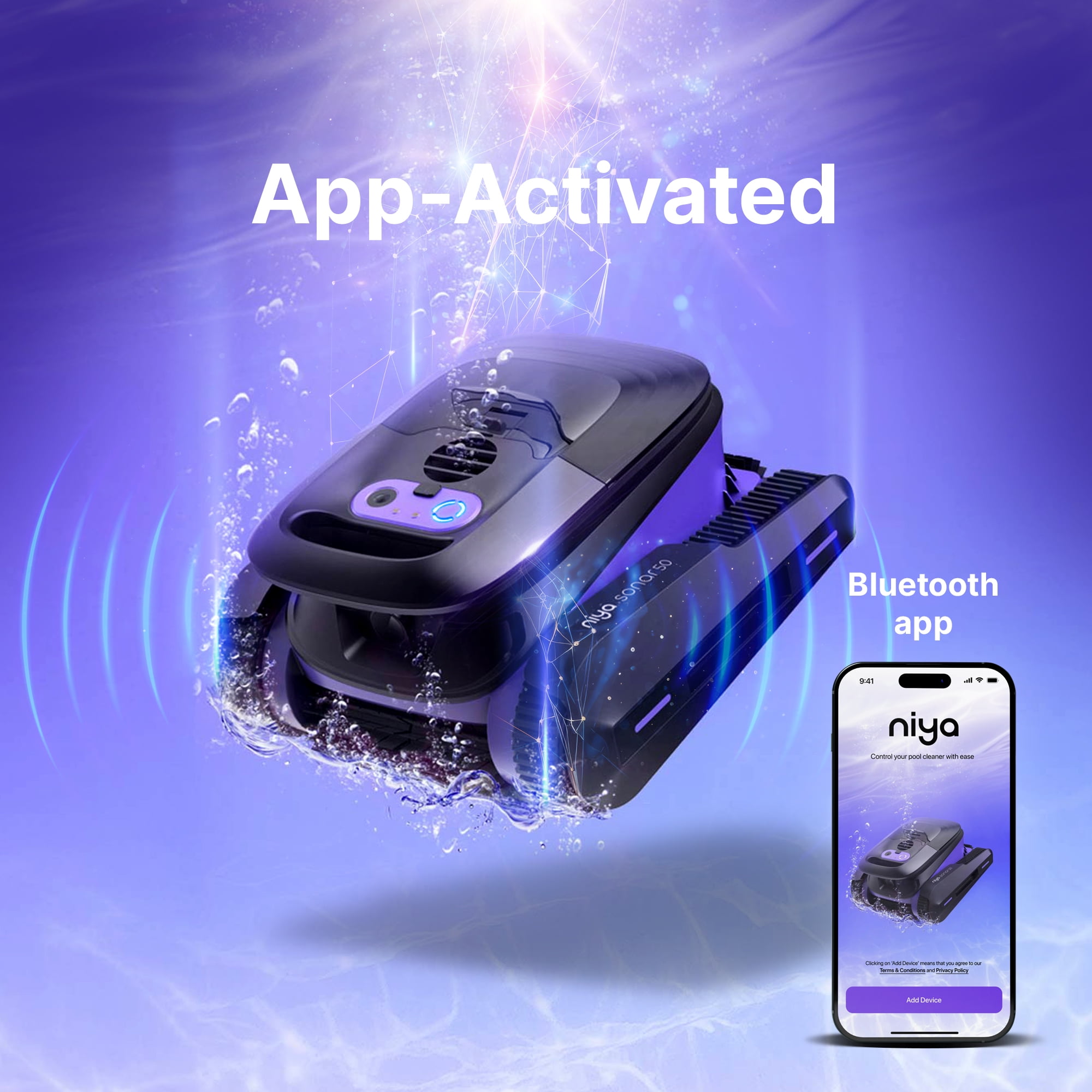 Niya Sonar 50 Cordless Robotic Vacuum Pool Cleaner from the creators of