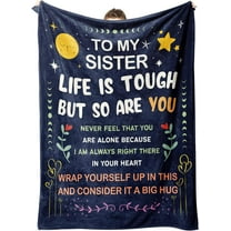 Niyewsor Sister Gifts on Christmas Sister Birthday Gifts Blanket Gift for Big Little Twin Sisters on Mothers Day to My Sis Life is Tough Soft Throw Blanket 60" x 50"