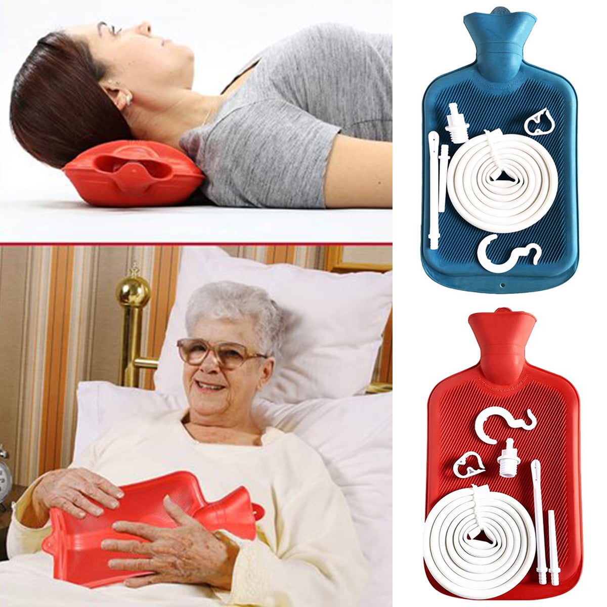 Niyofa 6Pcs Enema Bag Kit Rubber Enema Cleaner Includes 2L Hot Water