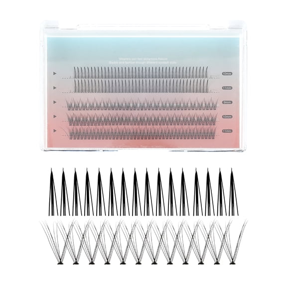 Niyofa Individual Lashes Kit Natural False Eyelashes 2 Styles Fake Faux Eyelashes Soft Handmade Eye Lashes DIY Eyelash Extension Wispy Eye Makeup Gift for Women Girls