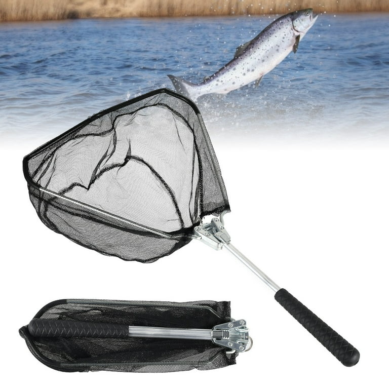Niyofa Portable Floating Fishing Net Triangular Fly Fish Landing Net Foldable Collapsible Rod Safe Fish Catching Releasing Trout Bass Net Durable