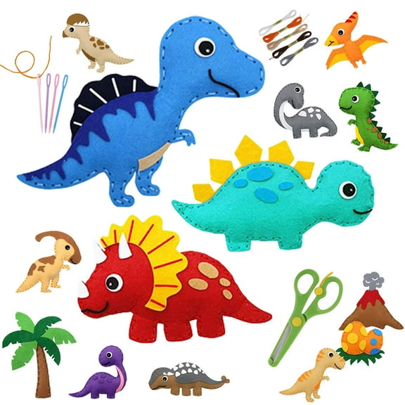 Niyofa Sewing Felt Toy for Fine Motor Skills DIY Sewing Animals Craft Kit Early Educational Animals Sewing Kit Sensory Development Felt Animals Craft Kit for Kids Aged 3-12