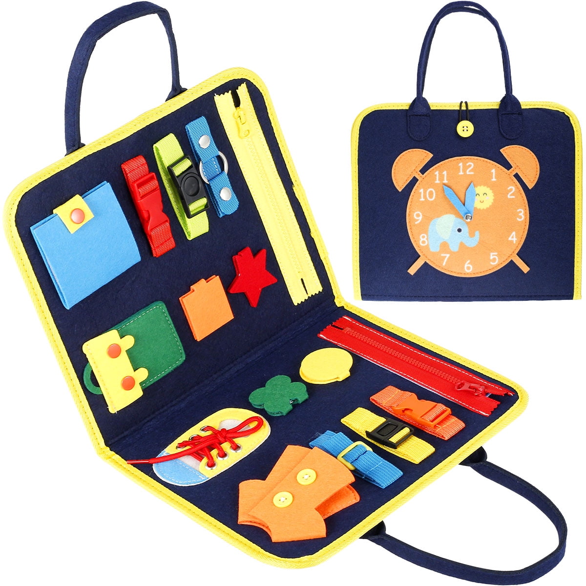 Niyofa Toddler Busy Board Montessori Toys Basic Skills Toddler Activity