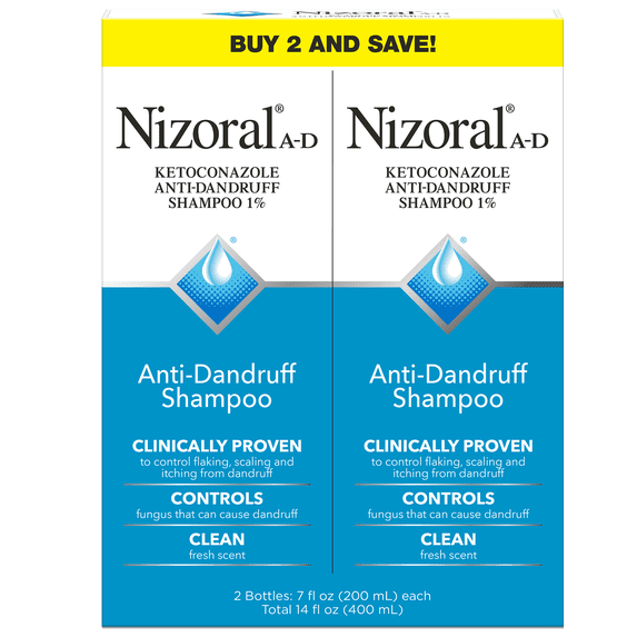 Nizoral A-D Anti-Dandruff Shampoo, 7 oz (Pack of 2)