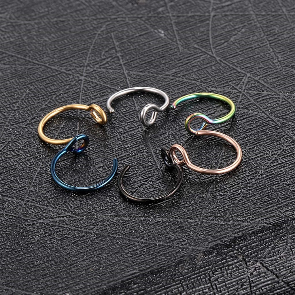 Njagoc Stainless Steel Nose Hoop Clipon Cartilage Hoop Septum