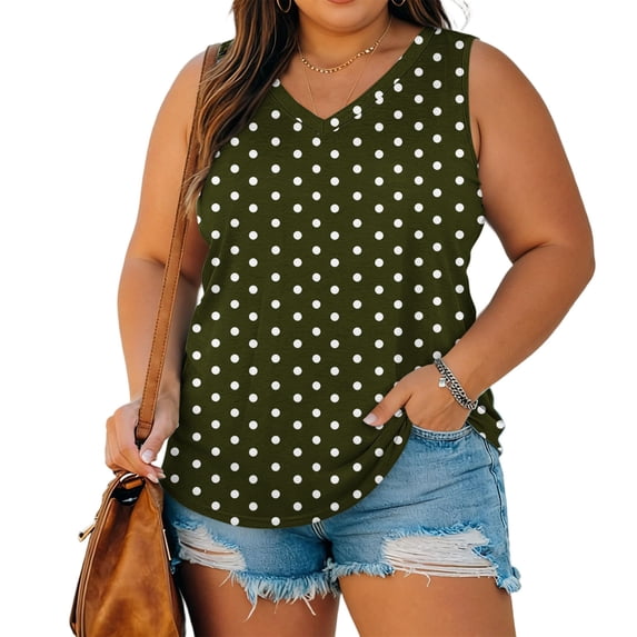 Njagoc Women Sleeveless Vest Summer Vests V Neck Loose Fit Tee Workout Camisole Plus Size Tank Top