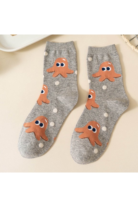 1PCS·Cartoon Deer Face Ankle Socks - Cute Soft Winter & Everyday Wear