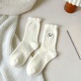 thumbnail image 1 of Njagoc3 1PCS·Women's Minimalist Embroidered White Ankle Sock Set - Soft Comfortable Daily & Casual Wear, 1 of 2