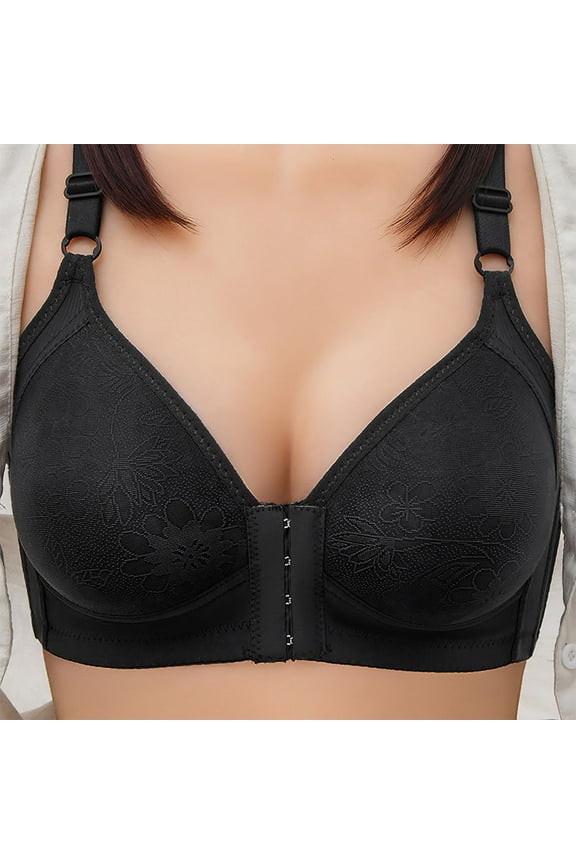 2025 Front Closure Bra Full Size Easy Hook Wireless M-XXXL Cup for Womens