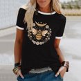 thumbnail image 1 of Njagoc3 2025 Summer New Arrival Womens Stylish Bumblebee Print Short Sleeve Crewneck Casual T-Shirt - Comfortable Loose Fit & Trendy Design, 1 of 6