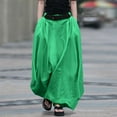 thumbnail image 1 of Njagoc3 Breathable Linen Blend Midi Skirt with Asymmetric Hem, Modern Silhouette, Summer Comfort, 1 of 6