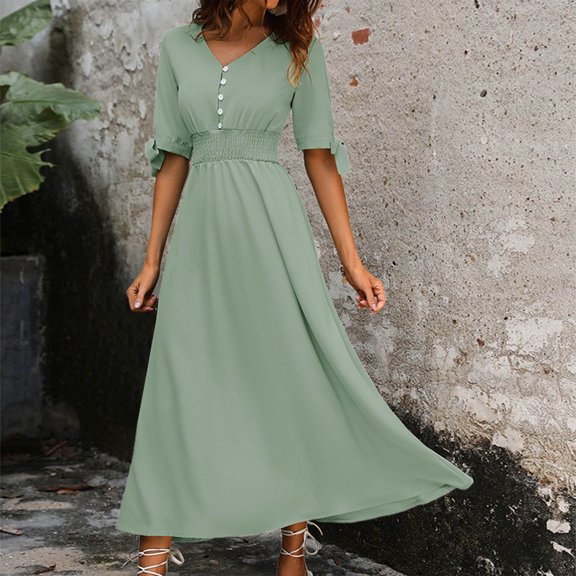 Njagoc3 Casual Womens Sleeveless A-Line Summer Dress with Simple Design and Lightweight Feel