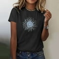thumbnail image 1 of Njagoc3 Classic Fit Womens Basic Crewneck Short Sleeve Sunflower Graphic Print Breathable PolyCotton Casual Summer Tee, 1 of 6