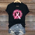 thumbnail image 1 of Njagoc3 Comfort Fit Cancer Support T-Shirt for Women Breathable V-Neck Top Survivor Strength Slogan Print, 1 of 6