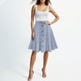 thumbnail image 1 of Njagoc3 Elegant Midi Skirt with Button & Tie Details, Breathable Cotton Blend, Perfect for Summer, 1 of 6