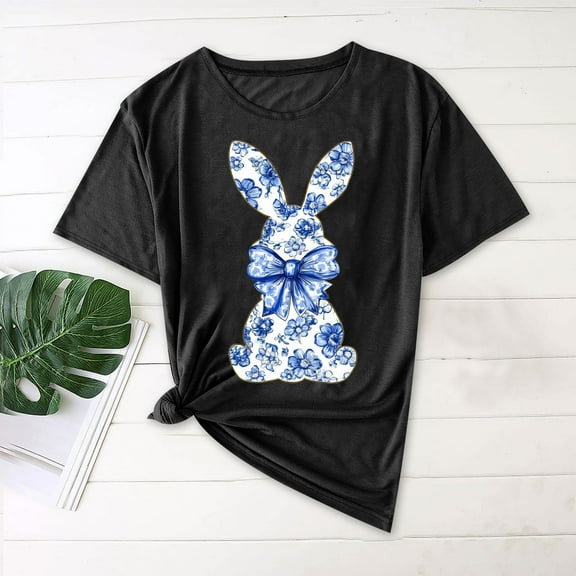 Njagoc3 For Pet Lovers at Home: Stylish Ladies' Solid Color Round Neck Short Sleeve T - Shirt with Adorable Pet - themed Prints