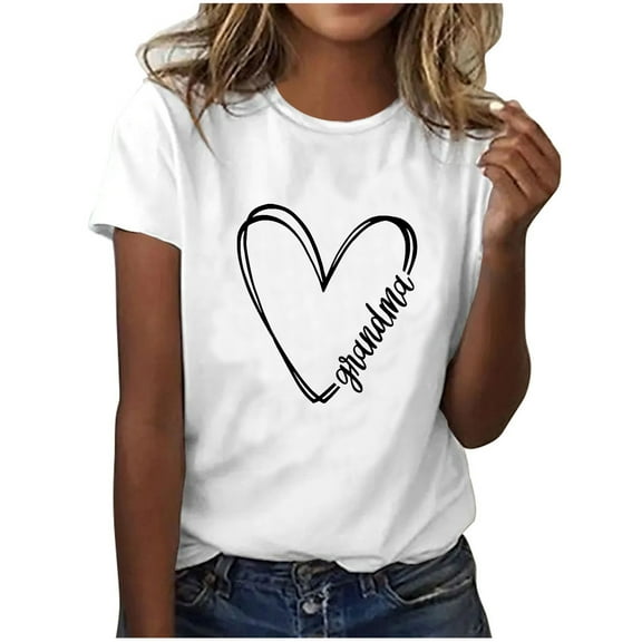 Njagoc3 Grab This! Ladies' Summer Solid Color Round Neck Short Sleeve T - Shirt with Hottest Letter Prints on Walmart