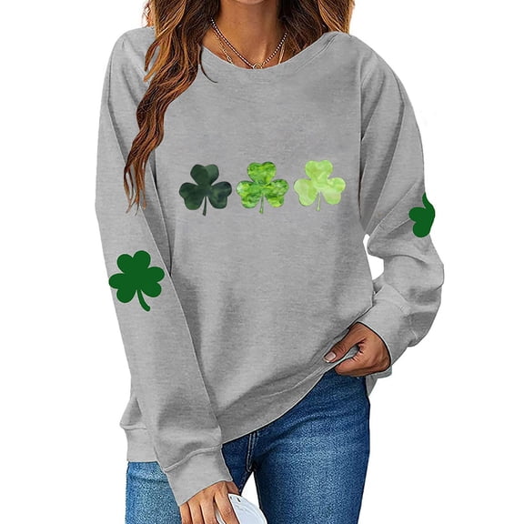 Njagoc3 Ladies St. Patrick'S Day Print Casual Long Sleeve Loose Hoodie