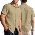 thumbnail image 1 of Njagoc3 Men's Casual Open Placket Short-Sleeve Shirt - Effortless Vacation & Commute Wear, 1 of 4