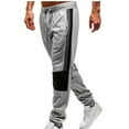 thumbnail image 1 of Njagoc3 Men's Color Block Jogger Pants Elastic Drawstring Waist Tapered Cuffed Sweatpants Casual Sports Workout Trousers, 1 of 6