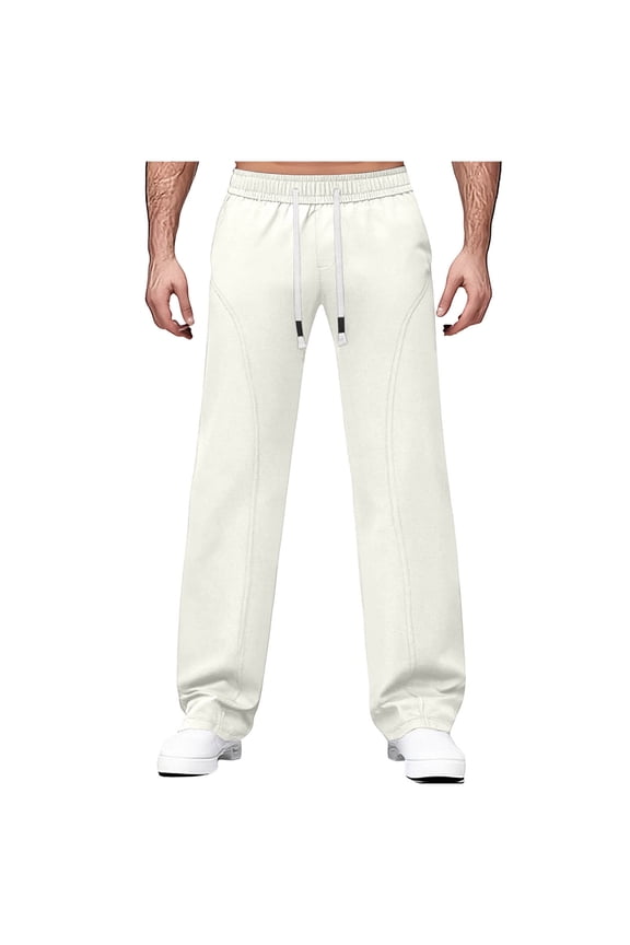 Men's Drawstring Wide-Leg Jeans - Relaxed Casual & Everyday Wear