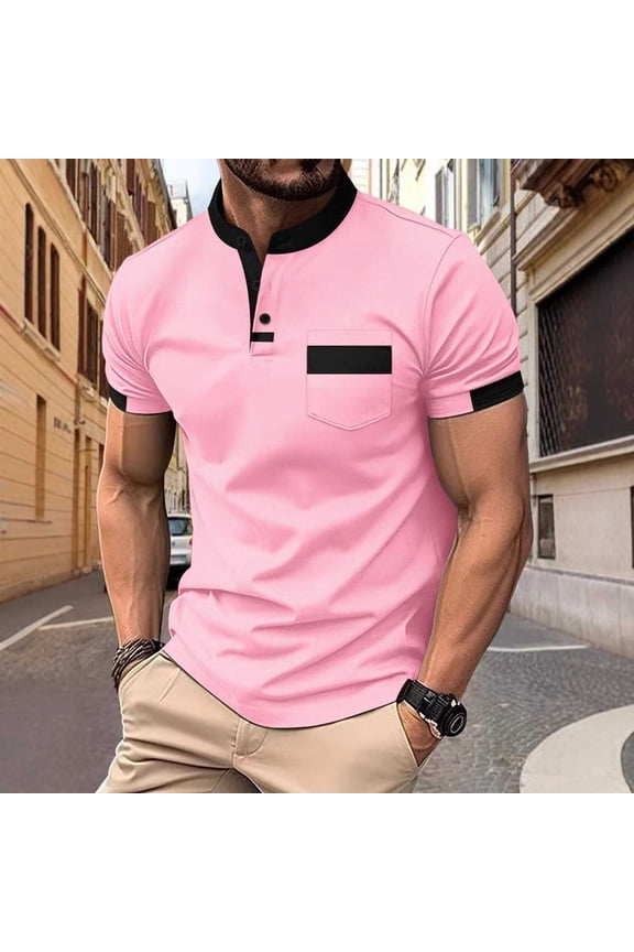 Men's Half-Zip Stand Collar Polo Shirt - Athletic Casual & Commute Wear