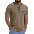 thumbnail image 1 of Njagoc3 Men's Henley Collar V-Neck Polo Shirt - Trendy Casual & Everyday Wear, 1 of 6