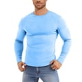 thumbnail image 1 of Njagoc3 Men's Long Sleeve Slim Fit Compression Top - Gym & Active Training Wear，Light Blue，XL, 1 of 5