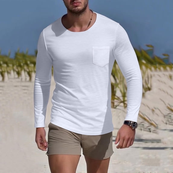 Njagoc3 Men's Long Sleeve Slim Fit Compression Top - Gym & Active Training Wear