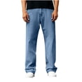 thumbnail image 1 of Njagoc3 Men's Loose Fit Straight Leg Jeans, Casual Denim Pants for Men, 1 of 6