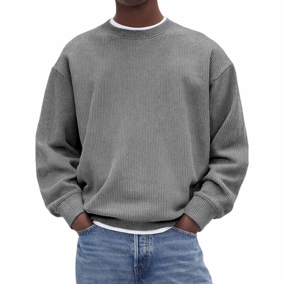 Njagoc3 Men's Oversized Crew Neck Long Sleeve Sweatshirt - Everyday & Lounge Wear