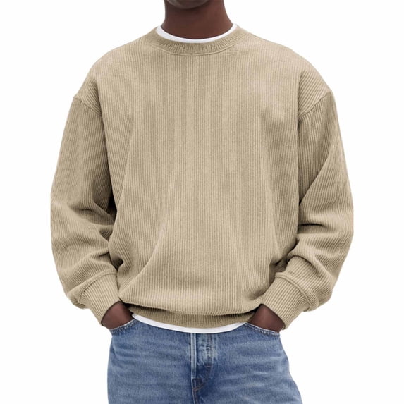 Njagoc3 Men's Oversized Crew Neck Long Sleeve Sweatshirt - Everyday & Lounge Wear
