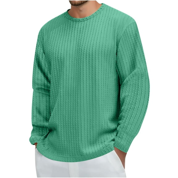Njagoc3 Men's Oversized Crew Neck Long Sleeve Top - Everyday & Lounge Wear