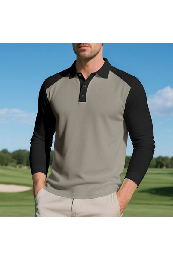 Men's Raglan Sleeve Henley Neck 3/4 Sleeve Top - Office & Casual Daily，Gray，S