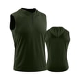 thumbnail image 1 of Njagoc3 Men's Solid Color Sleeveless Hooded Sweatshirt Fitness Zip-Up Top, 1 of 6