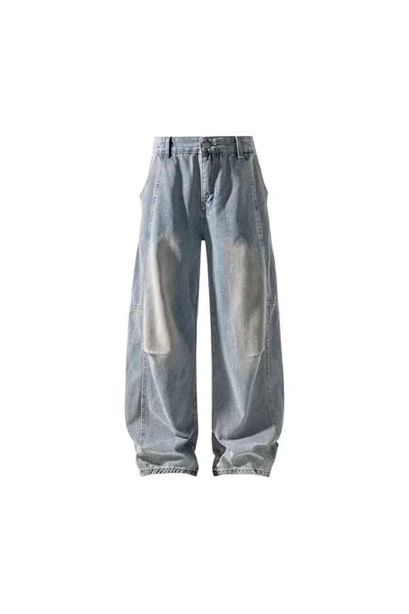 Men's Vintage Wash Straight-Leg Jeans - Retro Casual & Everyday Wear