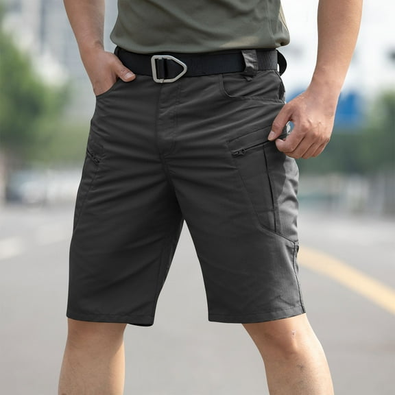 Njagoc3 Mens Business Casual Shorts, Flat Front, Belt Loops, Summer Office & Daily Wear