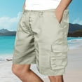 thumbnail image 1 of Njagoc3 Mens Casual Loose-Fit Solid Shorts, 100% Cotton, Breathable & Lightweight for Summer Daily Wear, 1 of 6
