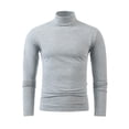 thumbnail image 1 of Njagoc3 Mens Casual Solid Color Semi High Neck Long Sleeved Top Casual Sports Base Shirt Long Sleeved High Neck Top/shirt, 1 of 5
