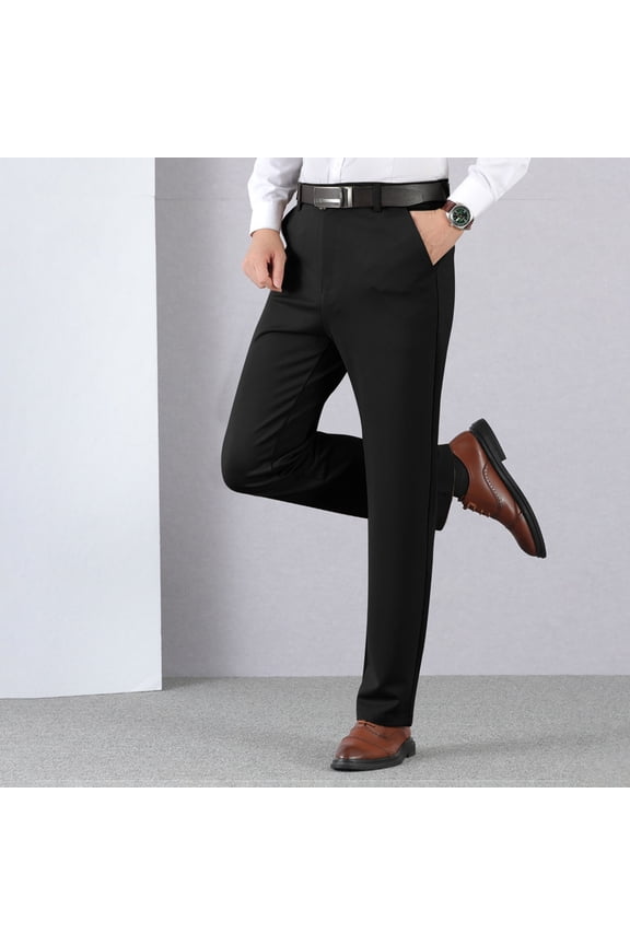Mens Dress Pants, Slim , Solid Color, Wrinkle-Resistant Fabric, Comfortable and Skin-Friendly, Perfect for Business and Formal Occasions
