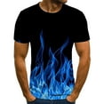 thumbnail image 1 of Njagoc3 Mens Flame Print Short - Sleeve T - Shirt, Regular Fit, Soft Fabric, Summer Casual & Outdoor, Bold Graphic Top, 1 of 6