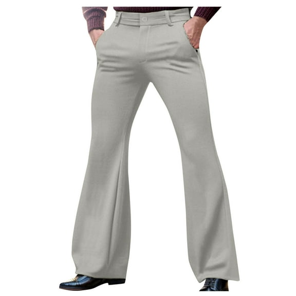 Njagoc3 Mens Flared Pants, Loose Fit, Solid Color, Comfortable and Durable, Unique and Stylish, Great for Casual Wear and Fashion Forward Looks