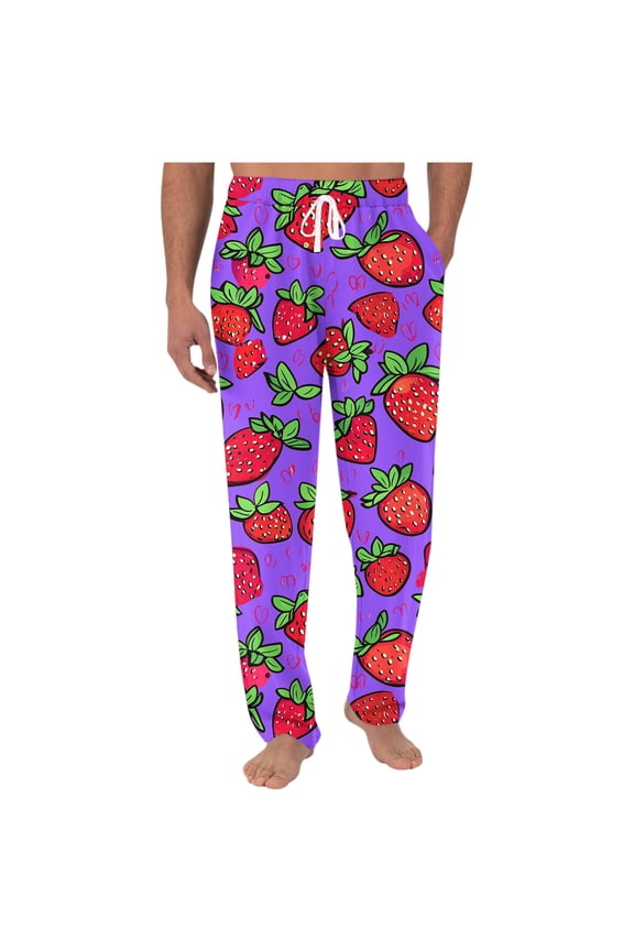 Mens Floral-Printed Pajama Pants, Vibrant Patterned Soft Trousers for Cozy Nights, Bedroom Wear, and Lazy Mornings, Colorful and Comfortable