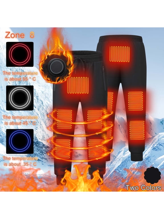 Mens Heated Pants with Adjustable Temperature Settings, USB-Powered Warm Trousers for Outdoor Winter Use, Hiking, and Camping, Innovative and Warm