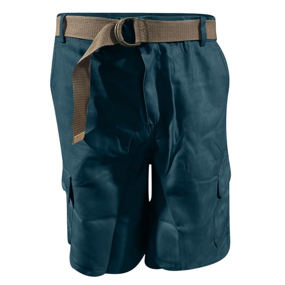 Njagoc3 Mens Khaki Casual Shorts, Belted Waist, Classic Style, Summer Daily & Office Casual
