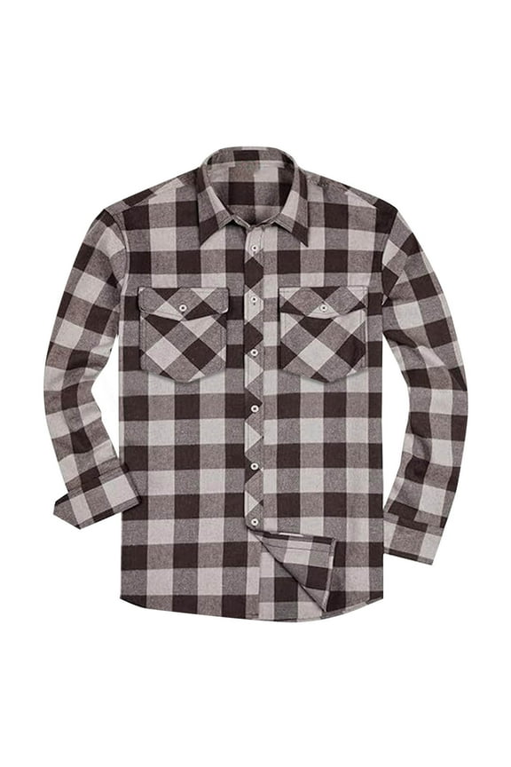 Mens Long Sleeve Plaid Flannel Shirt, Regular Fit, Retro Style, Warm and Cozy, Perfect for Cool Summer Nights and Outdoor Adventures